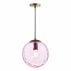 subtle ripple pendant bronze and pink glass - Stillorgan Decor