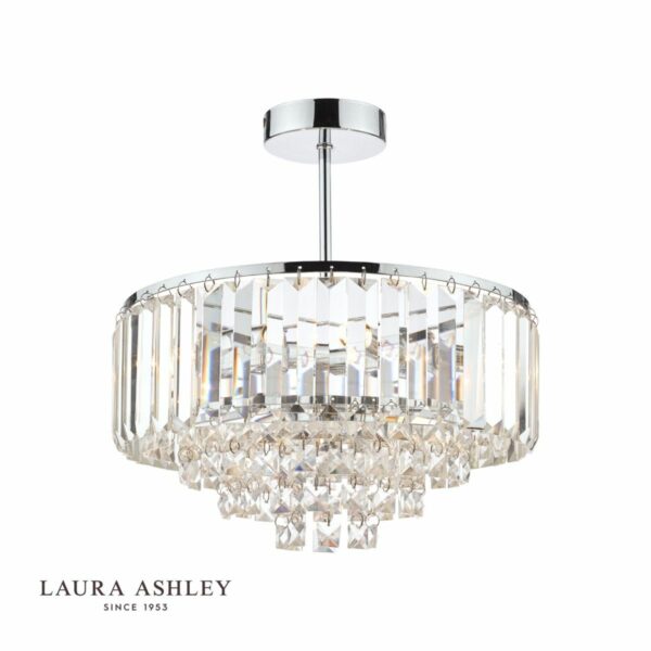 laura ashley vienna 3 light ceiling light polished chrome - Stillorgan Decor