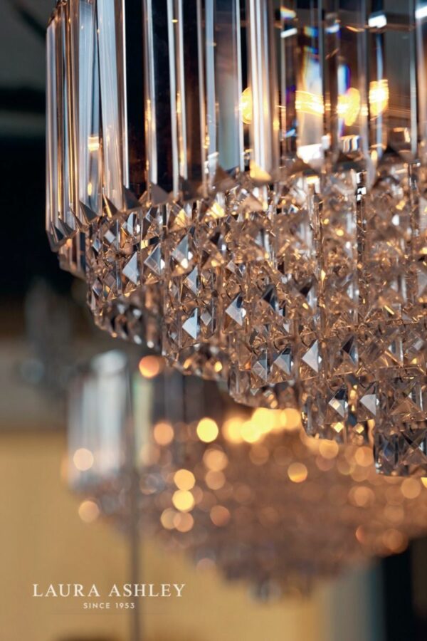 laura ashley vienna 3 light ceiling light polished chrome - Stillorgan Decor