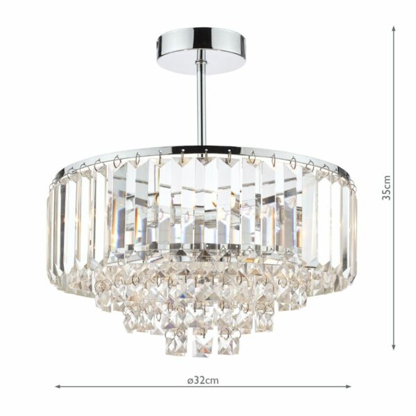 laura ashley vienna 3 light ceiling light polished chrome - Stillorgan Decor