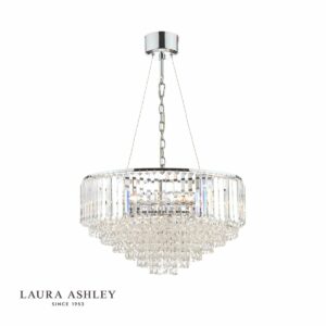 laura ashley vienna 9lt chandelier polished chrome - Stillorgan Decor