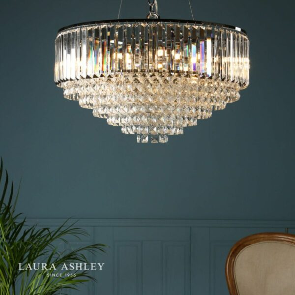 laura ashley vienna 9lt chandelier polished chrome - Stillorgan Decor