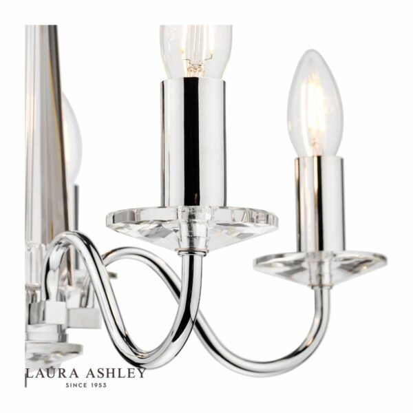 laura ashley blake 5lt chandelier glass polished chrome - Stillorgan Decor