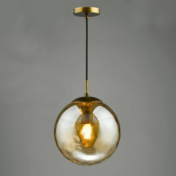 subtle ripple pendant bronze and champagne glass - Stillorgan Decor