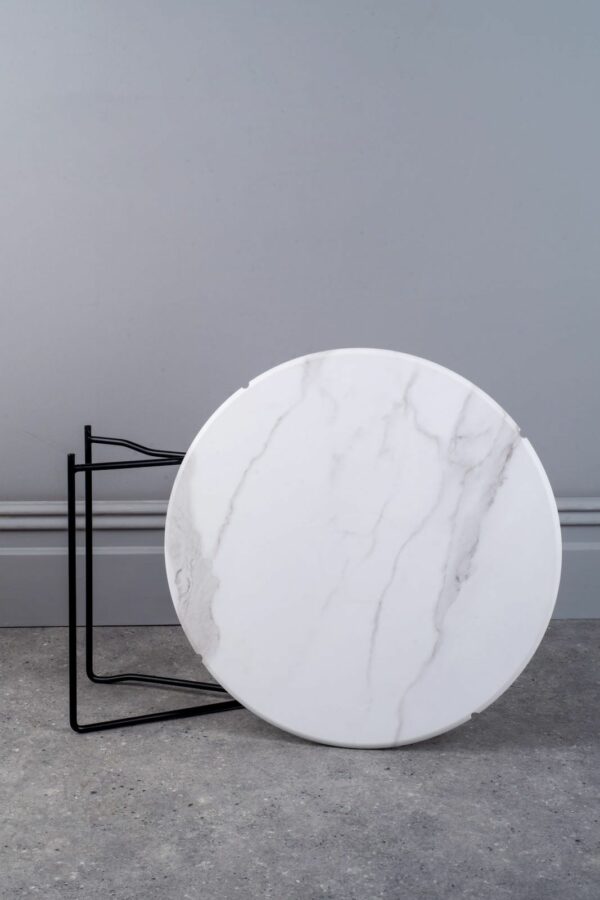 azzate round coffee table white marble effect - Stillorgan Decor