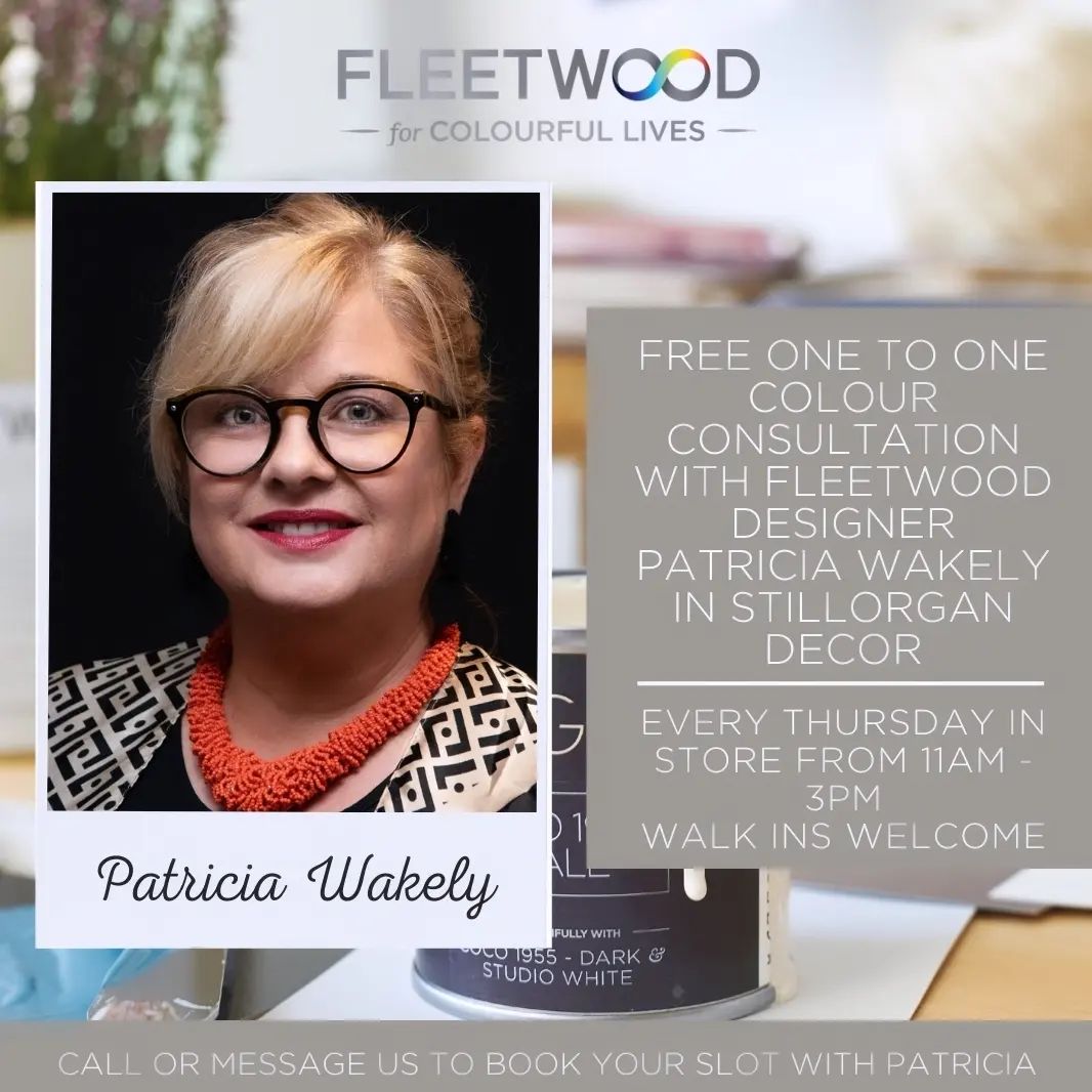 Pop in-store every Thursday 10am to 3pm for free expert @fleetwood_paints Colour Consultations with Interior Designer and Colour Consultant Patricia Wakeley.