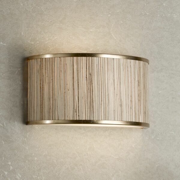 shaded seagrass wall light with gold leaf finish - Stillorgan Decor