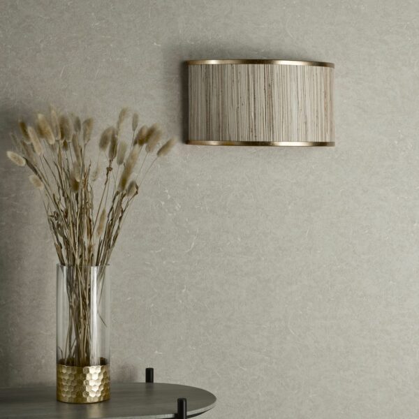 shaded seagrass wall light with gold leaf finish - Stillorgan Decor