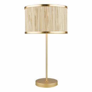 shaded seagrass table lamp with gold leaf finish - Stillorgan Decor