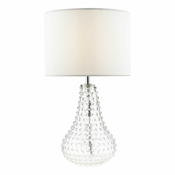 hobnail style glass base table lamp clear - Stillorgan Decor
