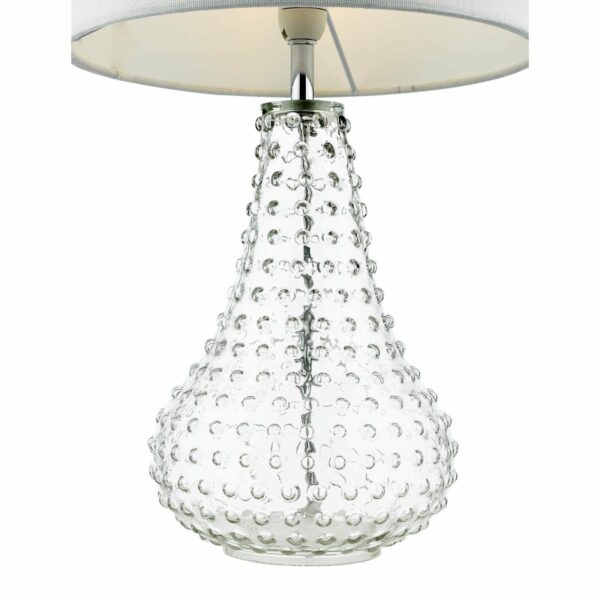 hobnail style glass base table lamp clear - Stillorgan Decor
