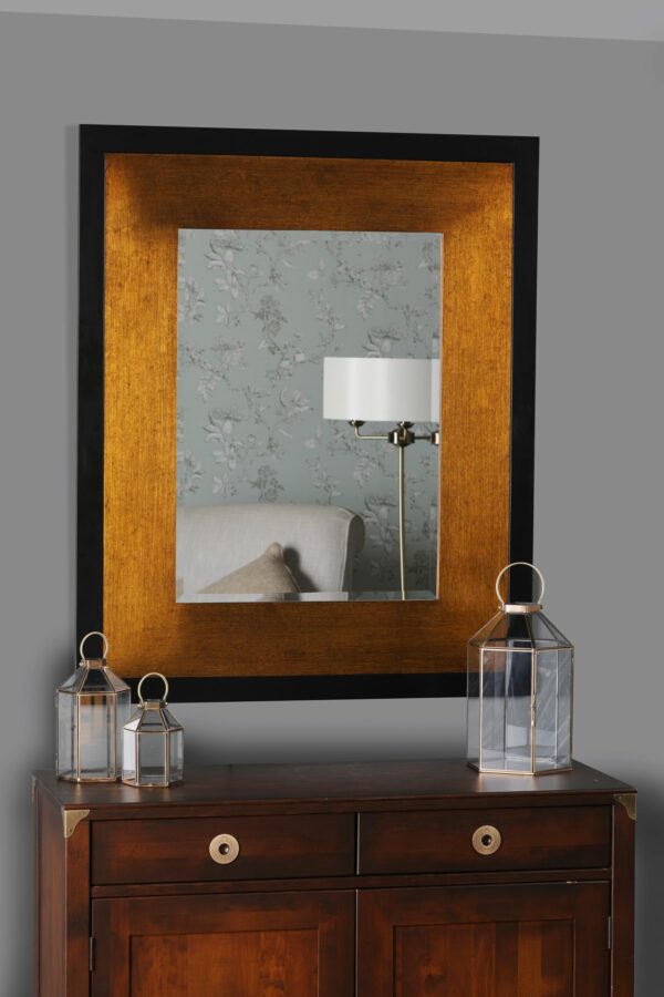 laura ashley cara large rectangle mottled bronze mirror 114 x 94cm - Stillorgan Decor