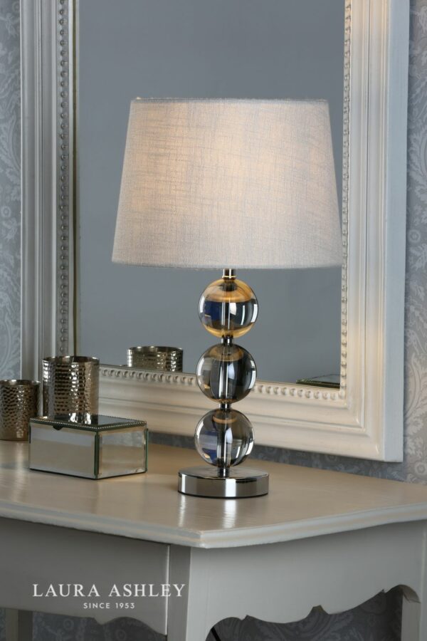 laura ashley nicholas table lamp smoked glass polished chrome base only - Stillorgan Decor