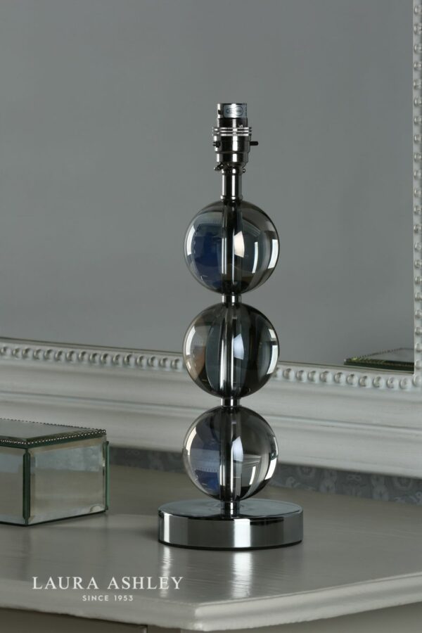 laura ashley nicholas table lamp smoked glass polished chrome base only - Stillorgan Decor