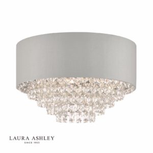laura ashley carrington 5lt flush grey shade crystal - Stillorgan Decor
