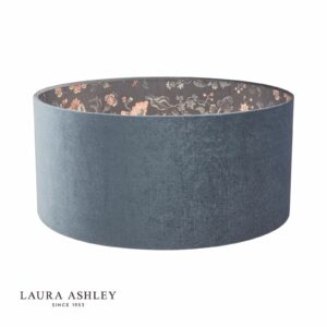 laura ashley portia drum shade blue velvet 45cm/18 Inch - Stillorgan Decor