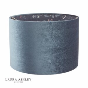 laura ashley portia drum shade blue velvet 30.5cm/12 Inch - Stillorgan Decor