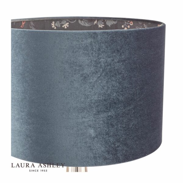 laura ashley portia drum shade blue velvet 30.5cm/12 Inch - Stillorgan Decor