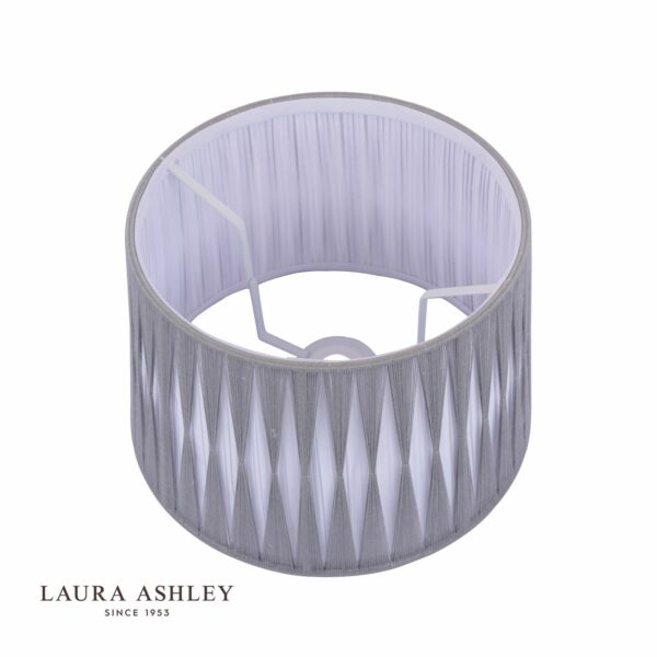 laura ashley gathered pleat tapered drum shade blue & ivory 30cm/12 Inch - Stillorgan Decor