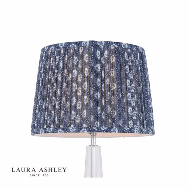 laura ashley calcot pleated tapered drum shade blue 30.5cm/12 Inch - Stillorgan Decor