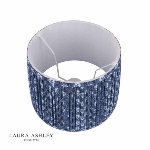 laura ashley calcot pleated tapered drum shade blue 30.5cm/12 Inch - Stillorgan Decor