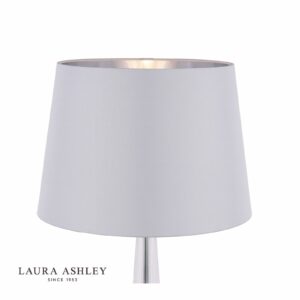 laura ashley emyr silk tapered drum shade silver 40.5cm/16 inch - Stillorgan Decor
