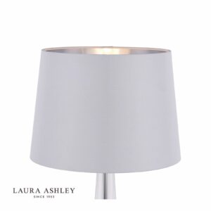 laura ashley emyr silk tapered drum shade silver 30.5cm/12 inch - Stillorgan Decor