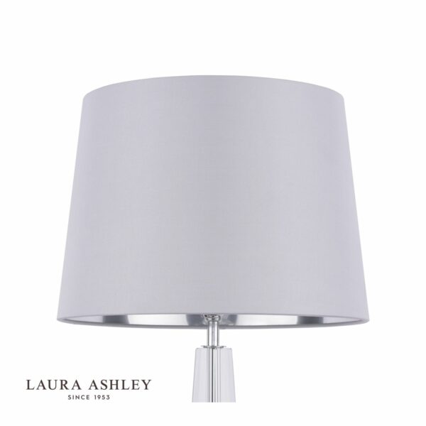 laura ashley emyr silk tapered drum shade silver 30.5cm/12 inch - Stillorgan Decor