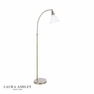 laura ashley isaac floor lamp antique brass and glass - Stillorgan Decor