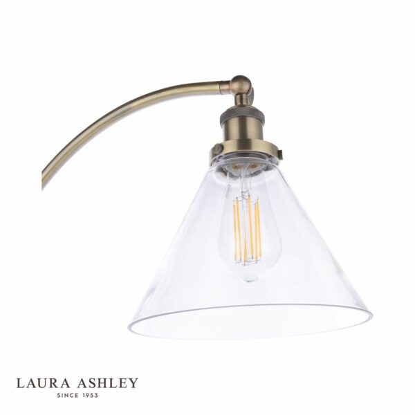 laura ashley isaac floor lamp antique brass and glass - Stillorgan Decor