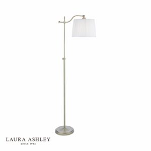 laura ashley hemsley floor lamp antique brass and ivory with shade - Stillorgan Decor