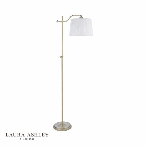 laura ashley hemsley floor lamp antique brass and ivory with shade - Stillorgan Decor