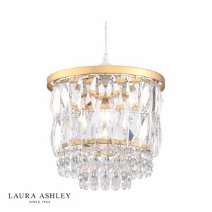 laura ashley rhosill easyfit pendant shade crystal and antique brass (shade only) - Stillorgan Decor
