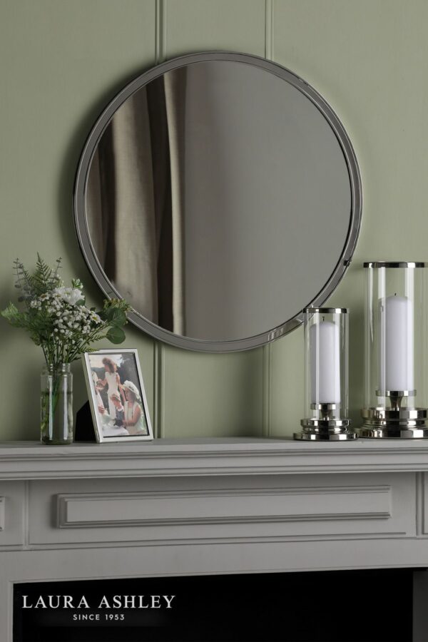 laura ashley harrington mirror polished nickel 60 x 60cm - Stillorgan Decor