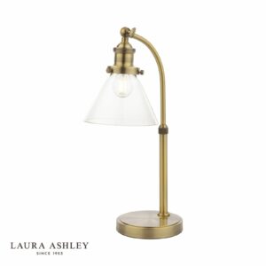 laura ashley isaac desk lamp antique brass and glass - Stillorgan Decor