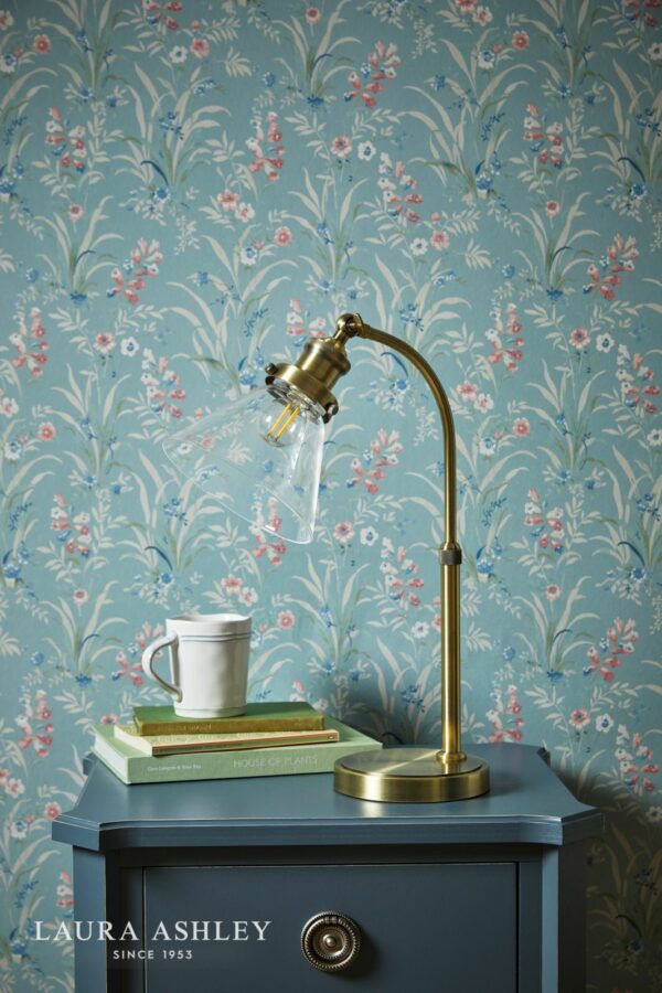 laura ashley isaac desk lamp antique brass and glass - Stillorgan Decor