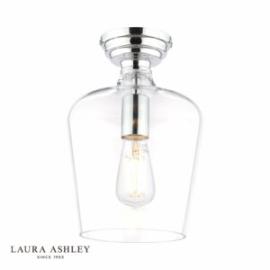 laura ashley ockley semi flush polished chrome and glass - Stillorgan Decor