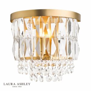 laura ashley rhosill wall light crystal and matt antique brass - Stillorgan Decor