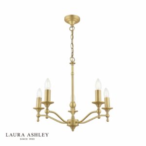 laura ashley ludchurch 5 light armed pendant matt antique brass - Stillorgan Decor