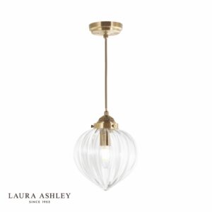 laura ashley whitham single pendant antique brass and glass - Stillorgan Decor