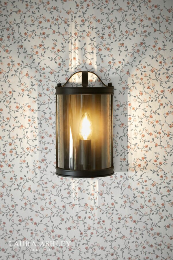 laura ashley harrington wall light matt black and glass - Stillorgan Decor