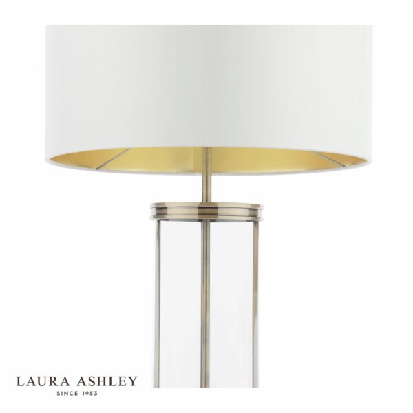 laura ashley harrington large table lamp antique brass and glass with shade - Stillorgan Decor