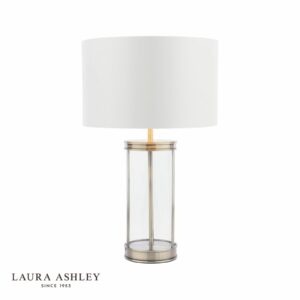 laura ashley harrington small table lamp antique brass and glass with shade - Stillorgan Decor