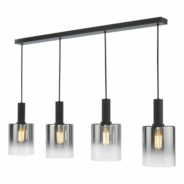 striking 4 light ombre smoked glass shade bar pendant - Stillorgan Decor