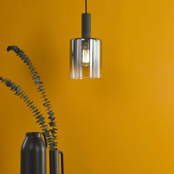striking 1 light ombre smoked glass shade pendant - Stillorgan Decor