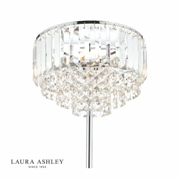 laura ashley vienna 3lt floor lamp crystal & polished chrome - Stillorgan Decor