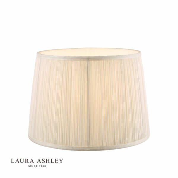 laura ashley hemsley pleated silk empire drum shade cream 25cm/10 inch - Stillorgan Decor