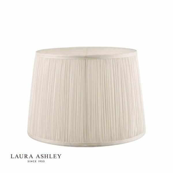 laura ashley hemsley pleated silk empire drum shade cream 25cm/10 inch - Stillorgan Decor