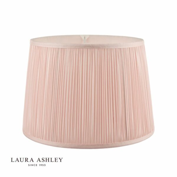 laura ashley hemsley pleated silk empire drum shade pink 25cm/10 inch - Stillorgan Decor