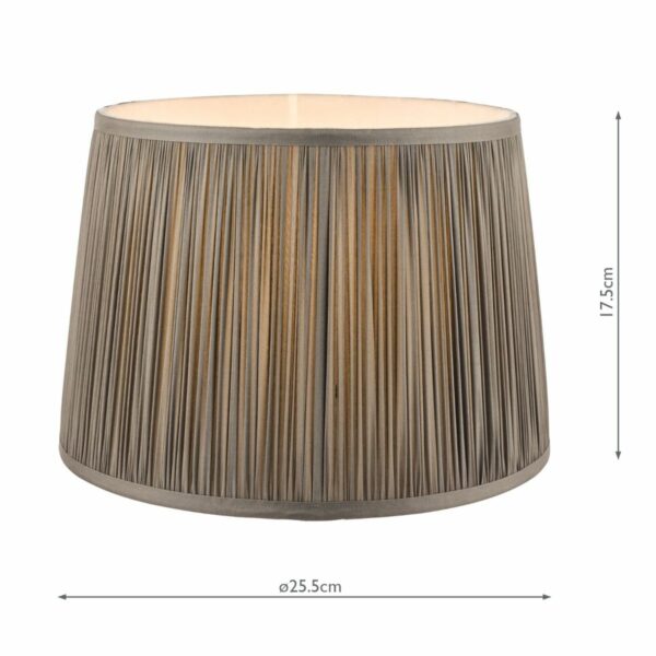 laura ashley hemsley pleated silk empire drum shade grey 25cm/10 inch - Stillorgan Decor